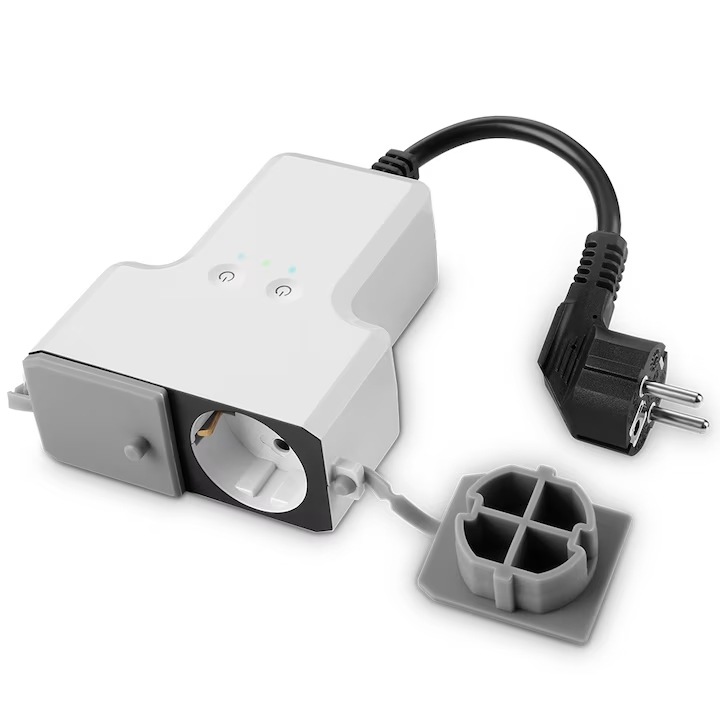 Външен интелигентен контакт, Wurdan, Wi-Fi, 16 A, Гласов контрол, 3680 W, Съвместим с Android / iOS, Amazon Alexa и Google Assistant, Tuya Smart App, Огнеупорен, 100-240 V, IP44 Водоустойчивост, Бял