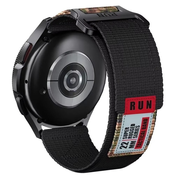 Каишка, съвместима с Amazfit GTR 4 3 Pro 2 2E 47MM BIP 5 Stratos 2S 3 Balance, Redmi Watch 5 Active / Lite Xiaomi Mi Watch, S1 S2 PRO, S3, найлон, черен/камуфлажен, 22 mm