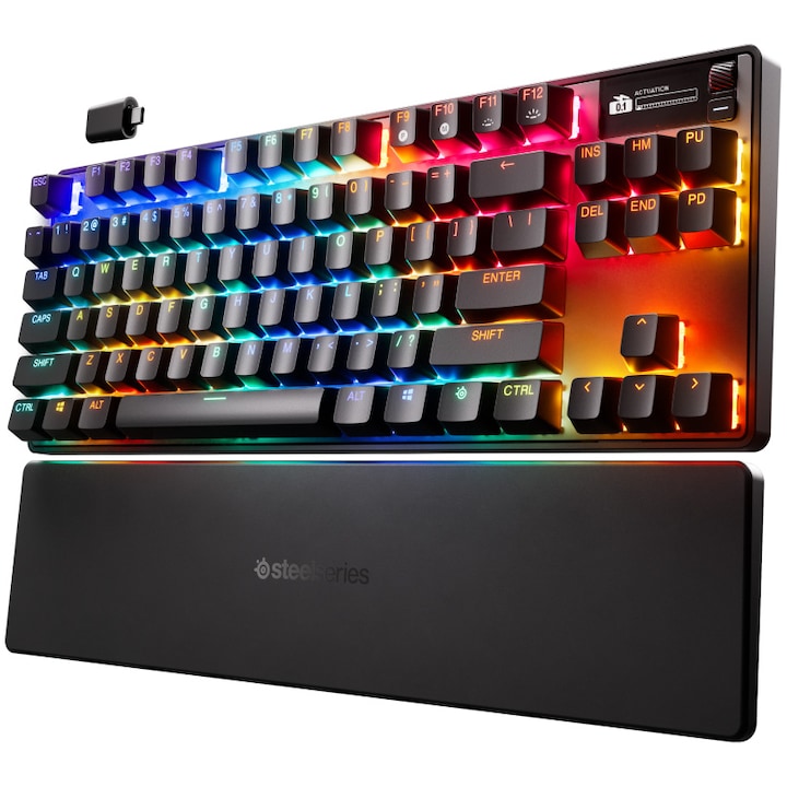 Безжична клавиатура Gaming SteelSeries Apex Pro TKL WL Gen 3, RGB, USA, Черен