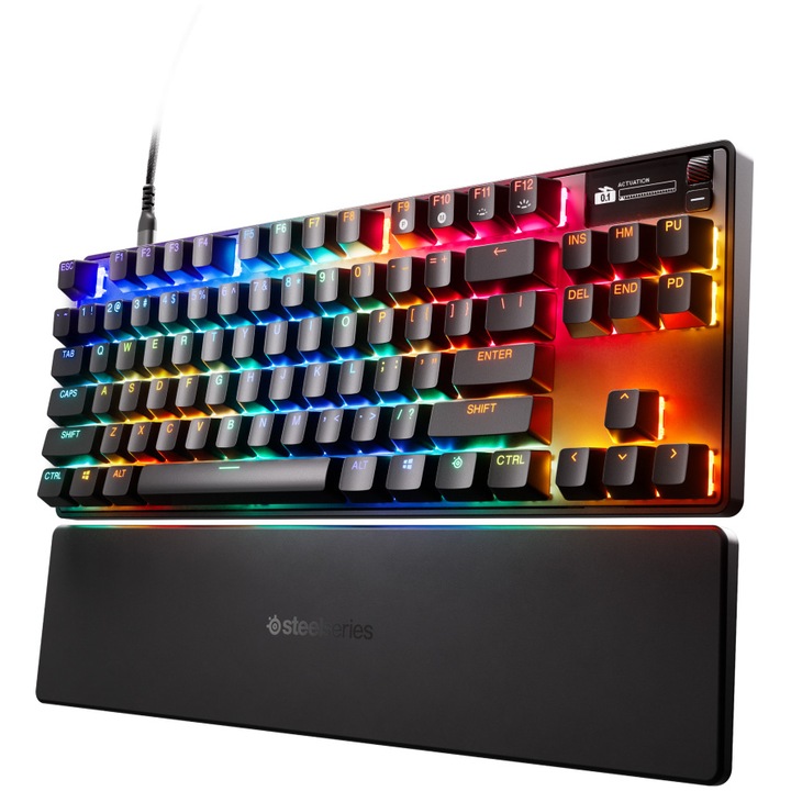 Клавиатура Gaming SteelSeries Apex Pro TKL Gen 3, RGB, USA, Черен