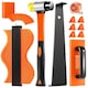 Set unelte pentru montaj parchet, WALALLA, 7 in 1, spacere 2 in 1, ciocan din cauciuc, sablon de contur 10 inch, portocaliu/negru