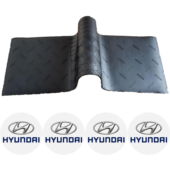 Covoras spate tunel median universal compatibil Hyundai Ioniq Hybrid, Hatchback, fabricatie 10.2016 - 06.2022 si 4 stickere auto Hyundai