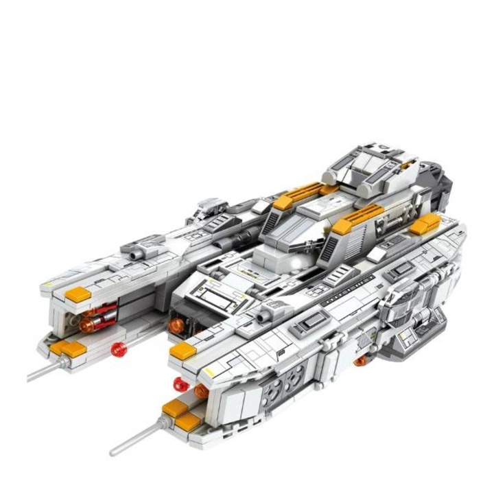 Конструктор Reobrix Artillery Escort Boat, 966 части, размери 21.5x25.5x7cm, с LED осветление, за възраст над 14 години