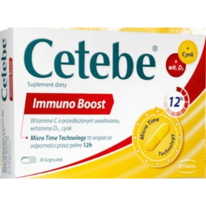 Cetebe Immuno Boost, set 30 capsule, vitamina C 500mg, vitamina D3 50µg, zinc 15mg