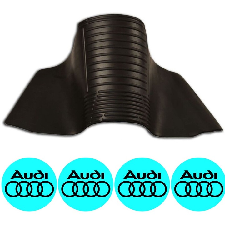 Covoras tunel median universal compatibil Audi Q5 FYT Sportback, SUV, fabricatie 03.2021 - prezent si 4 stickere auto Audi