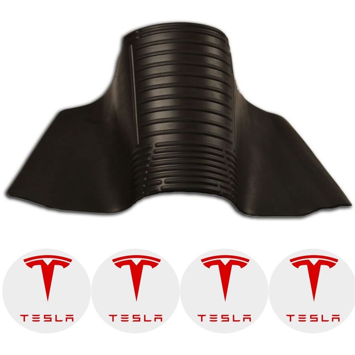 Covoras tunel median universal compatibil Tesla Model 3 Fastback fabricatie 2017 - prezent, sedan si 4 stickere auto Tesla