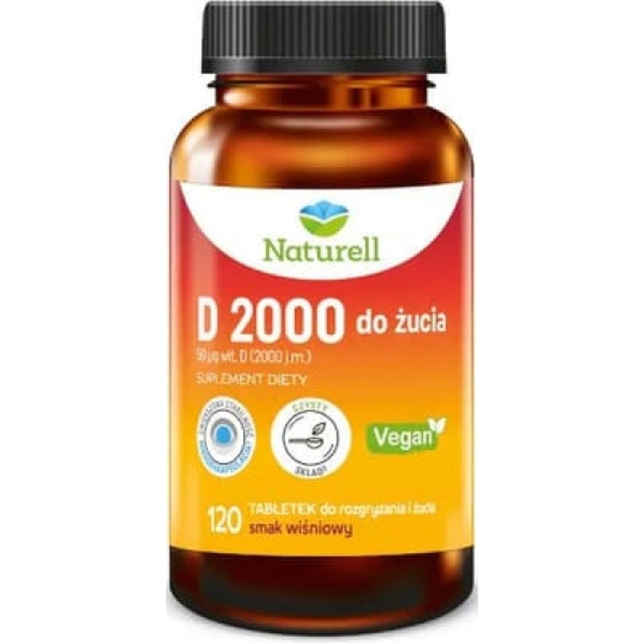 Naturell D 2000, tablete de mestecat, gust de visine, 120 buc.