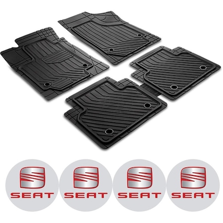 M MOTOS Tappetino Per Conducente In Velours Premium Per SEAT Leon III (2012-2020) - 1 Pezzo, Colore Bianco, Antiscivolo Con Fissaggi - 3