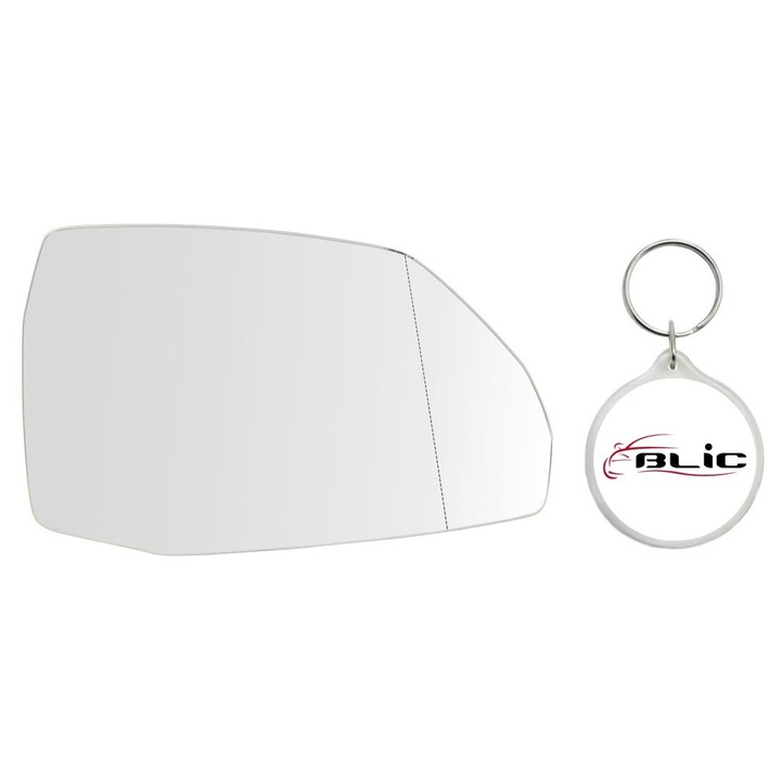 Set Sticla Oglinda Auto Retrovizoare Exterioara, Dreapta, Asferica, Incalzita, Crom, AUDI Q5, Q7 01.15- cu Breloc Personalizat "Blic"