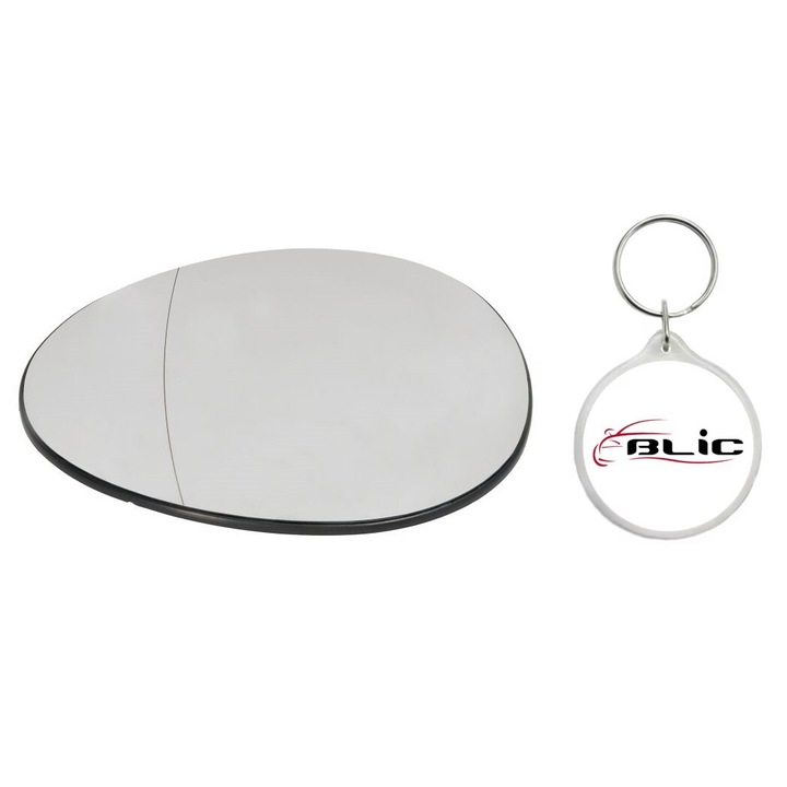 Set Sticla Oglinda Auto Retrovizoare Exterioara, Stanga, Asferica, Incalzita, MINI (R50, R53), (R52), (R56), (R57), (R58), (R59) 06.01-06.15 cu Breloc Personalizat "Blic"