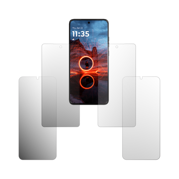 Комплект от 4 протектора Folie24 за екран, за Motorola ThinkPhone 25, 2X Ultra-Clear + 2X Matte, пълно покритие на дисплея и удобни за калъф, залепващи, гъвкави със саморегенериране