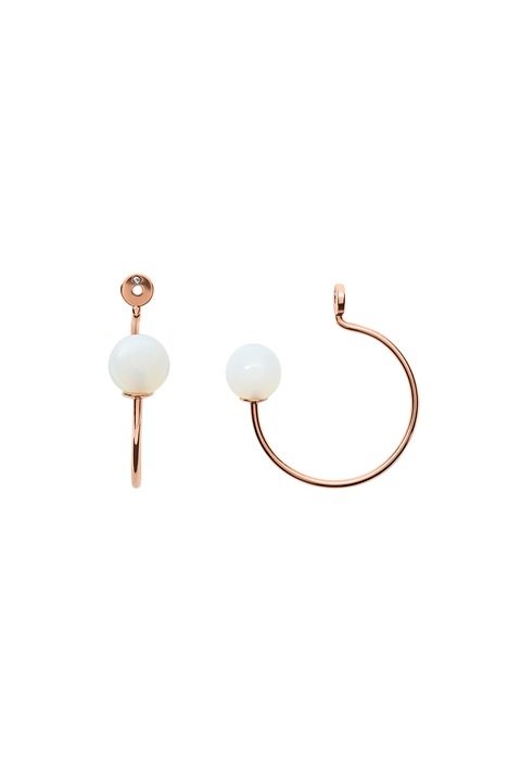 Fossil, Accesorii cu margele cu irizatii pentru cercei rotunzi Fashion, Auriu rose