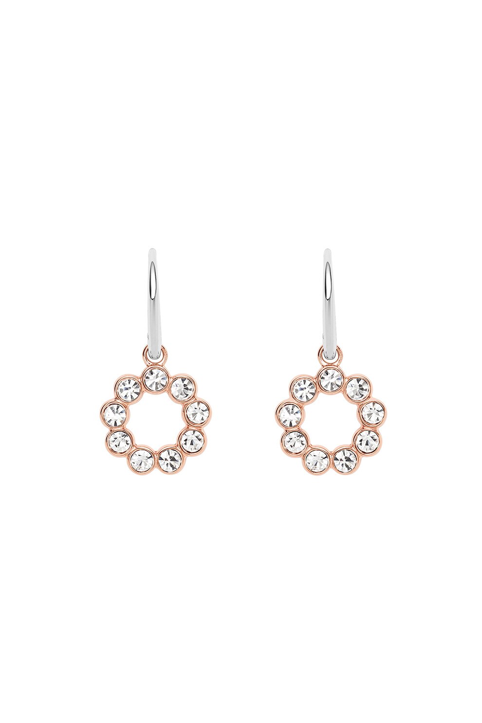 Fossil, Cercei drop cu cristale, Auriu rose