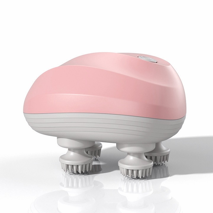 Aparat pentru masaj capilar, Qtenzivize, Masaj scalp, Capete din silicon, 3 Viteze, IPX7 rezistent la apa, Umed/Uscat, Wireless, Reincarcabil, Aparat masaj cap, Roz