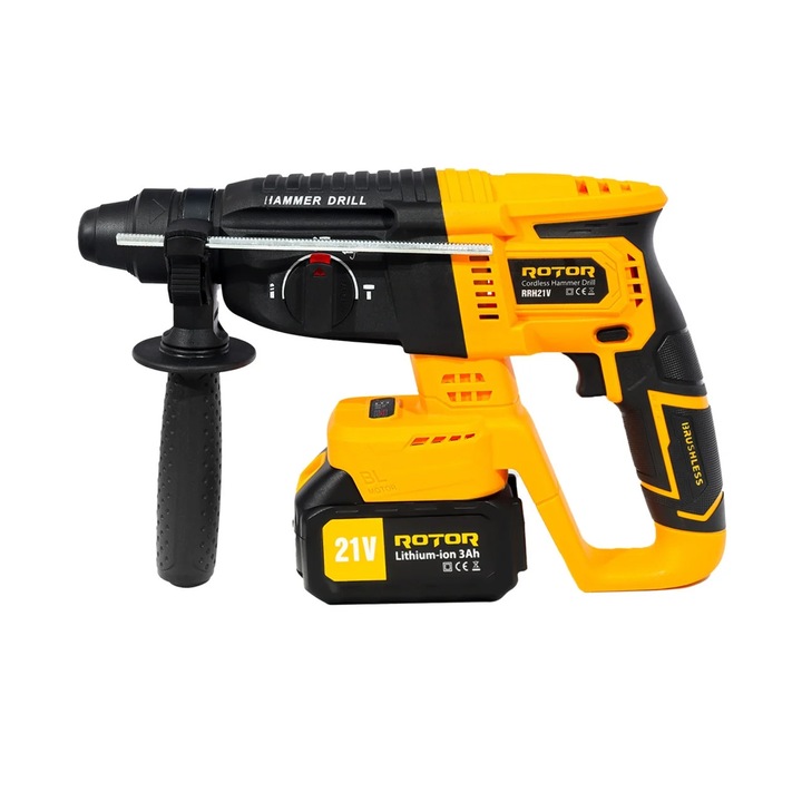 Ciocan rotopercutor cu acumulator, RRH21V ROTOR 21V/3Ah, 1800 rpm, 4450 bpm