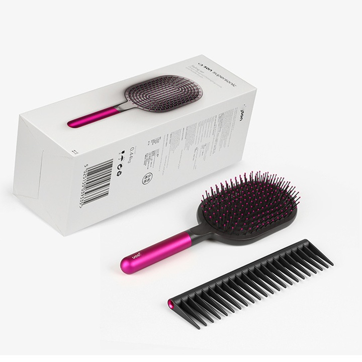 Pieptene perna de aer, pieptene de masaj cu dinti marii potrivit pentru Dyson, set de pieptene antistatic pentru airbag, rosu(Pieptene)