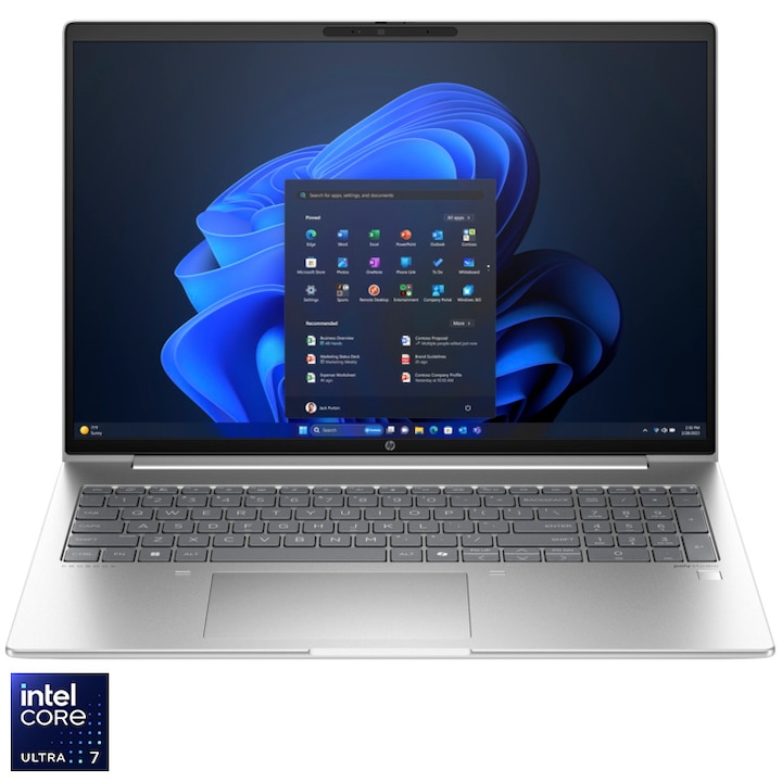 Лаптоп HP ProBook 460 G11, Intel® Core™ Ultra 7 155U, 16", WUXGA, IPS, 16GB DDR5 RAM, 512GB SSD, Intel® Graphics, Windows 11 Pro, Silver