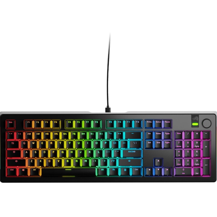 Tastatura mecanica Glorious GMMK 3 PRO, Fox Switches, Cu fir, USB, 104 taste Negru