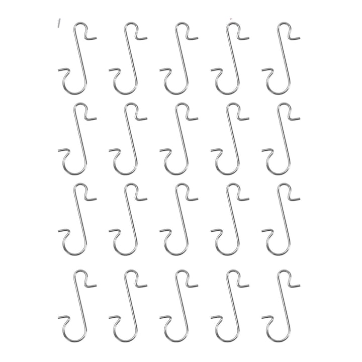 Set 100 agatatori pentru Globuri de Craciun, Argintiu, 3 cm