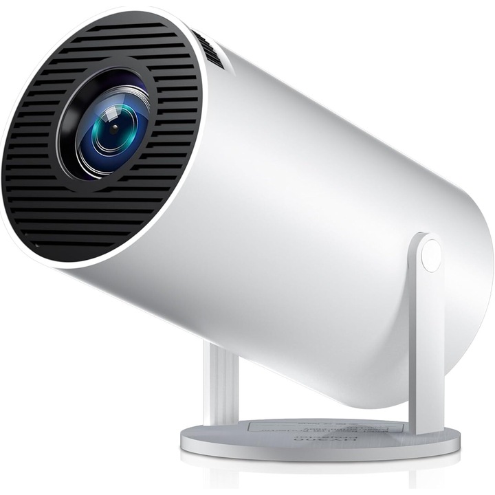 Mini Videoproiector inteligent 4k cu telecomanda, versiunea PRO, Android TV 11.0, WiFi 6, Bluetooth 5.0, Ecran de proiectie 150 inch, Auto corectie imagine, Quad-core, 200 ANSI, Difuzor incorporat, HDMI, USB