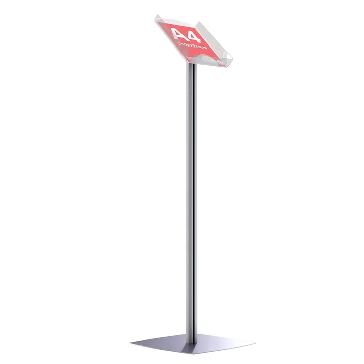Suport cu picior pentru expunere pliante, reviste, brosuri, format A4 (210x297mm) Portrait JJ DISPLAYS