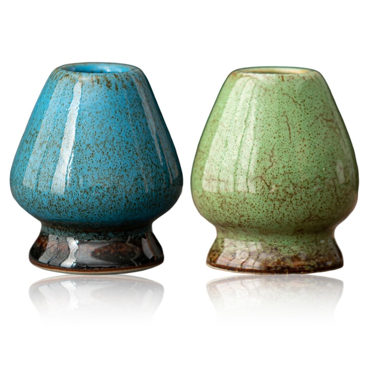 2 részes teás kiegészítő készlet, Enforose, matcha ecsetfedél, kerámia, 6x7cm, különböző színek