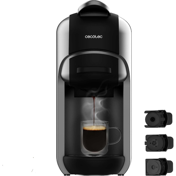 Espressor 3in1, capsule Dolce Gusto, Nespresso sau cafea macinata, Cecotec FreeStyle Compact, 1450W, presiune 19 Bari, 0, 6litri