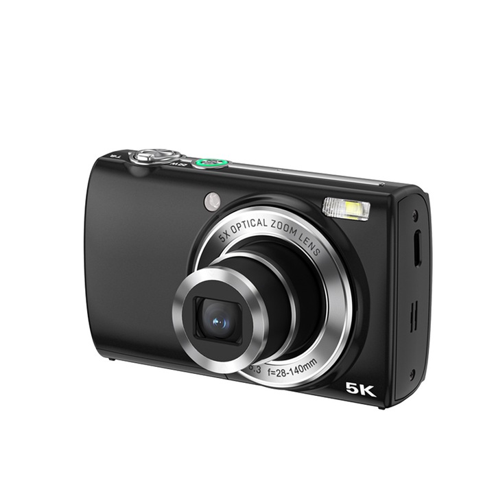 Camera digitala, zoom optic 5X, ecran tactil de 2, 8 inchi, fotografie 4K HD, 16 MP, stabilizare electronica, negru