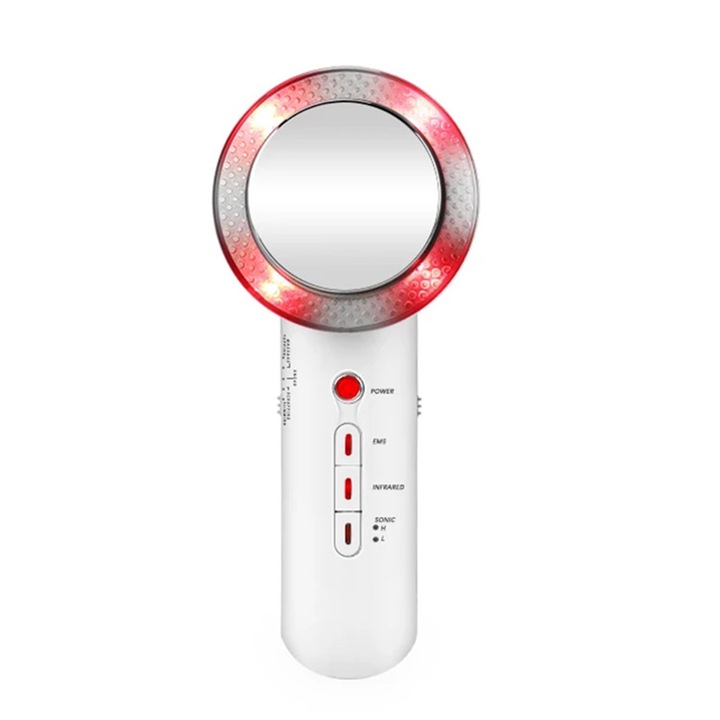 Aparat masaj corporal ultrasonic 3 in 1, Cozevdnt, alb, inox, 190x80x60mm