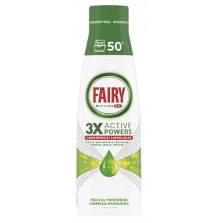 Detergent vase Fairy Platinum Lemon, 900 ml, 50 spalari