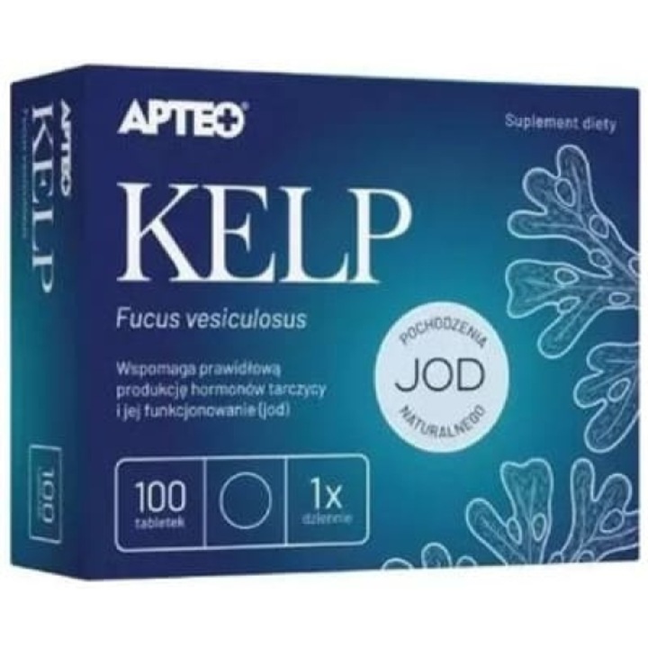 Apteo Kelp, supliment alimentar, 100 tablete, cu iod, 30mg