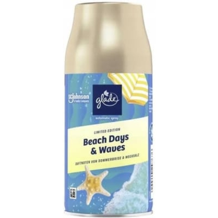 Odorizant camera Glade Beach Days & Waves, 269 ml, parfum oceanic, cu uleiuri esentiale