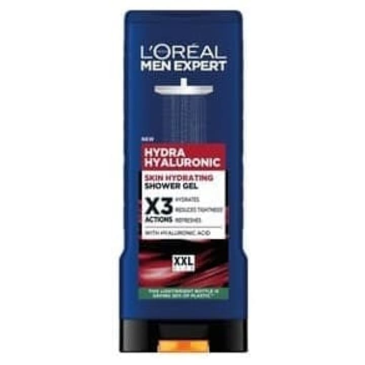 L'Oreal Men Expert Hydra Hyaluronic XXL tusfürdő, 400 ml, hialuronsavval, férfiaknak, gyengéd tisztítás