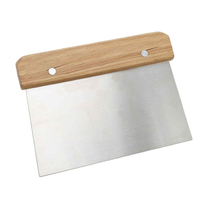 Tésztavágó, rozsdamentes acél, fa nyéllel, barna/ezüst