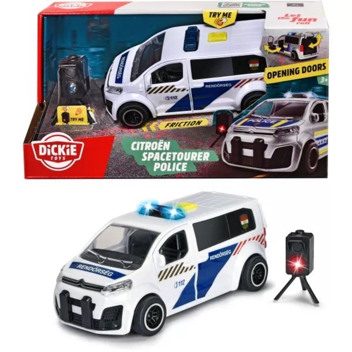 Masinuta Dickie: Citroën SpaceTourer masina de politie cu radar - cu inscriptie in lb. maghiara