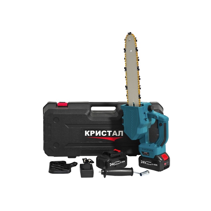 Láncfűrész DDT-CRISTAL akkumulátorral, 24 V, 2 Ah, 35 cm-es penge, automatikus kenés - DDT