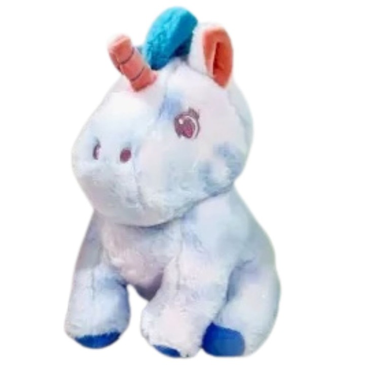 Plüss játék, Egyszarvú, világoskék, 35 cm
