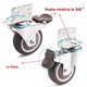 Set de 4 roti pivotante cu blocare, 25 mm, cauciuc, capacitate de incarcare 40 kg, pentru roti de mobila, patuturi, roti dulap, picioare de masa, argintiu