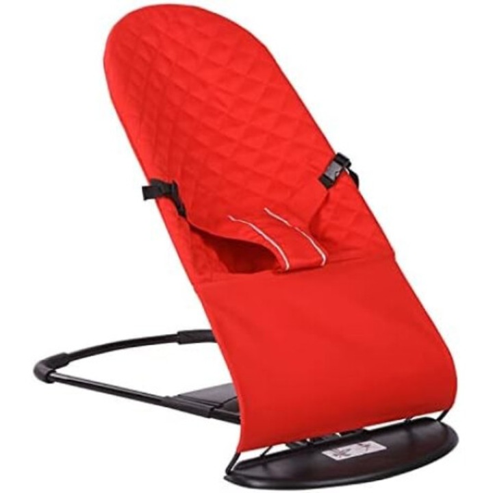 Scaun balansoar ergonomic cu centura Mixbo, 3-24 luni, 10 kg, rosu