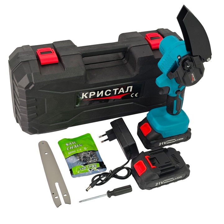 Mini fierastrau DDT-CRISTAL, cu 2 acumulatori, 21 V, 2000 rpm, 2 Ah