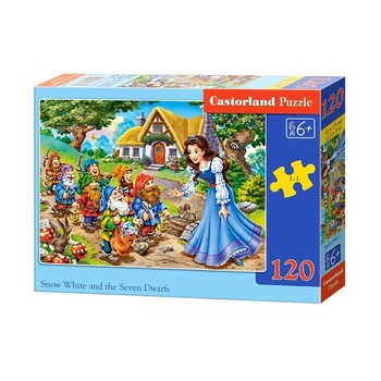 Puzzle Castorland, Alba ca Zapada si cei 7 pitici, 120 piese Puzzle Castorland, Alba ca Zapada si cei 7 pitici, 120 piese