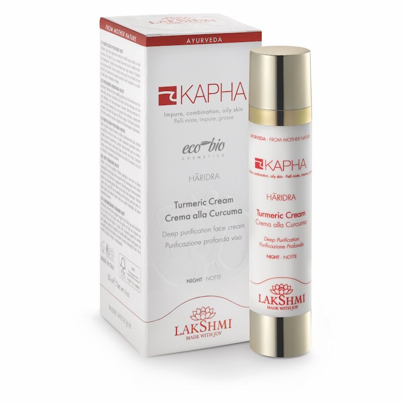 Crema cu turmeric intens purificatoare de noapte, Lakshmi, 50 ml, pentru pielea grasa, cu impuritati, puncte negre si pori dilatati