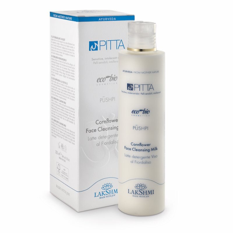 Lapte demachiant cu floarea de albastrele, 200 ml, pentru pielea sensibila si reactiva, cuperoza, rozacee