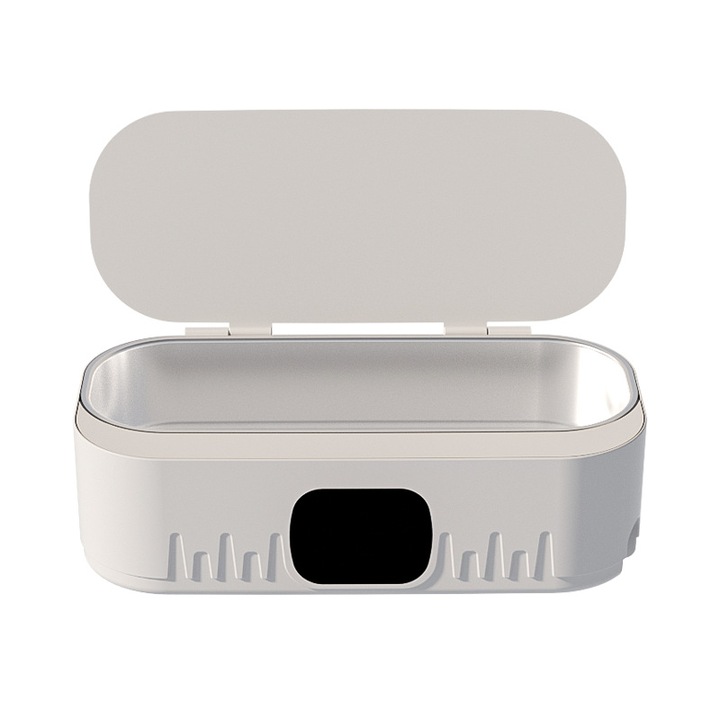 BOMSTOM ultrahangos sterilizáló, 400 ml űrtartalom, 47 kHz vibráció, csendes tisztítás, fehér