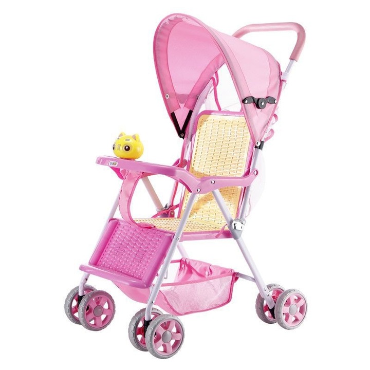 Детска количка Mixbo, спортен модел, ултракомпактна, двойни колела, 25 кг, 2 години +, розова