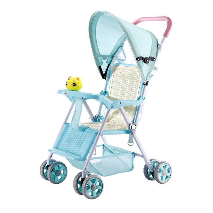 Детска количка Mixbo, спортен модел, ултракомпактна, двойни колела, 25 кг, 2 години +, тюркоаз