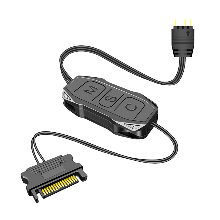 ARGB вентилатор, хъб, 5V, 3PIN, SATA захранван, компактен и преносим, черен