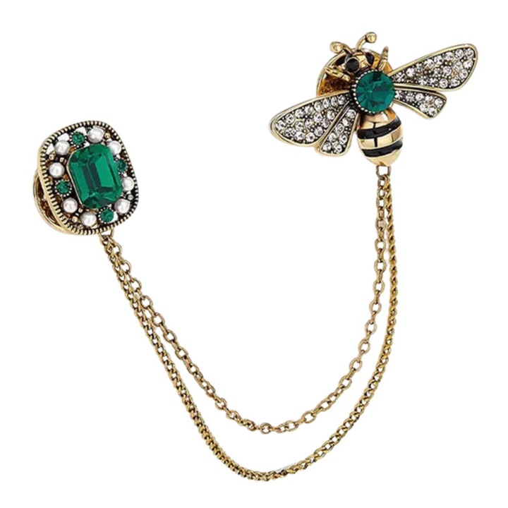 Brosa cu forma de albina, Edibazzar, 3x1,8cm, metal