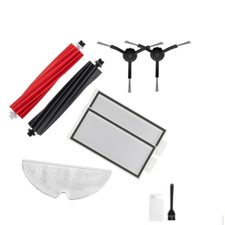 Комплект аксесоари за прахосмукачка Roborock Q5 PRO, Q5PR52-00, 2 x централна четка, 2 x черна странична четка, 2 x Hepa филтър, 1 x моп, 1 x четка за почистване на прах, 1 x нож