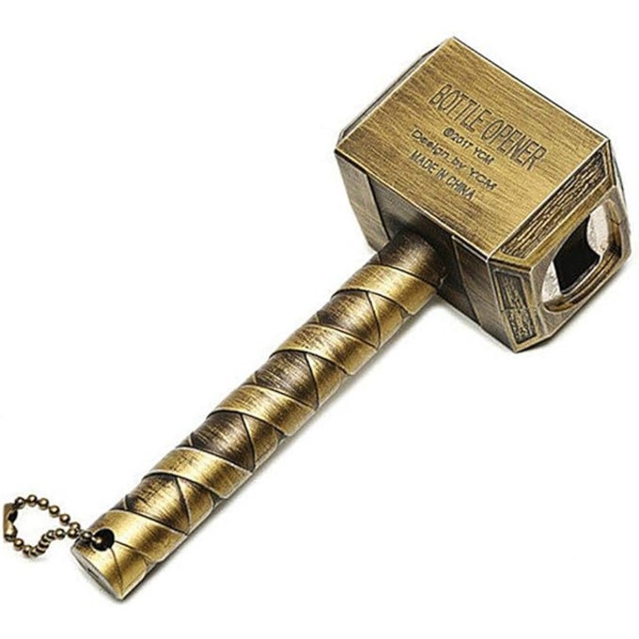 Tirbuson de sticle din metal – Design retro, cu magnet, maner ergonomic, perfect ca cadou sau decor interior, culoare cupru, 16.5x7x4.5cm